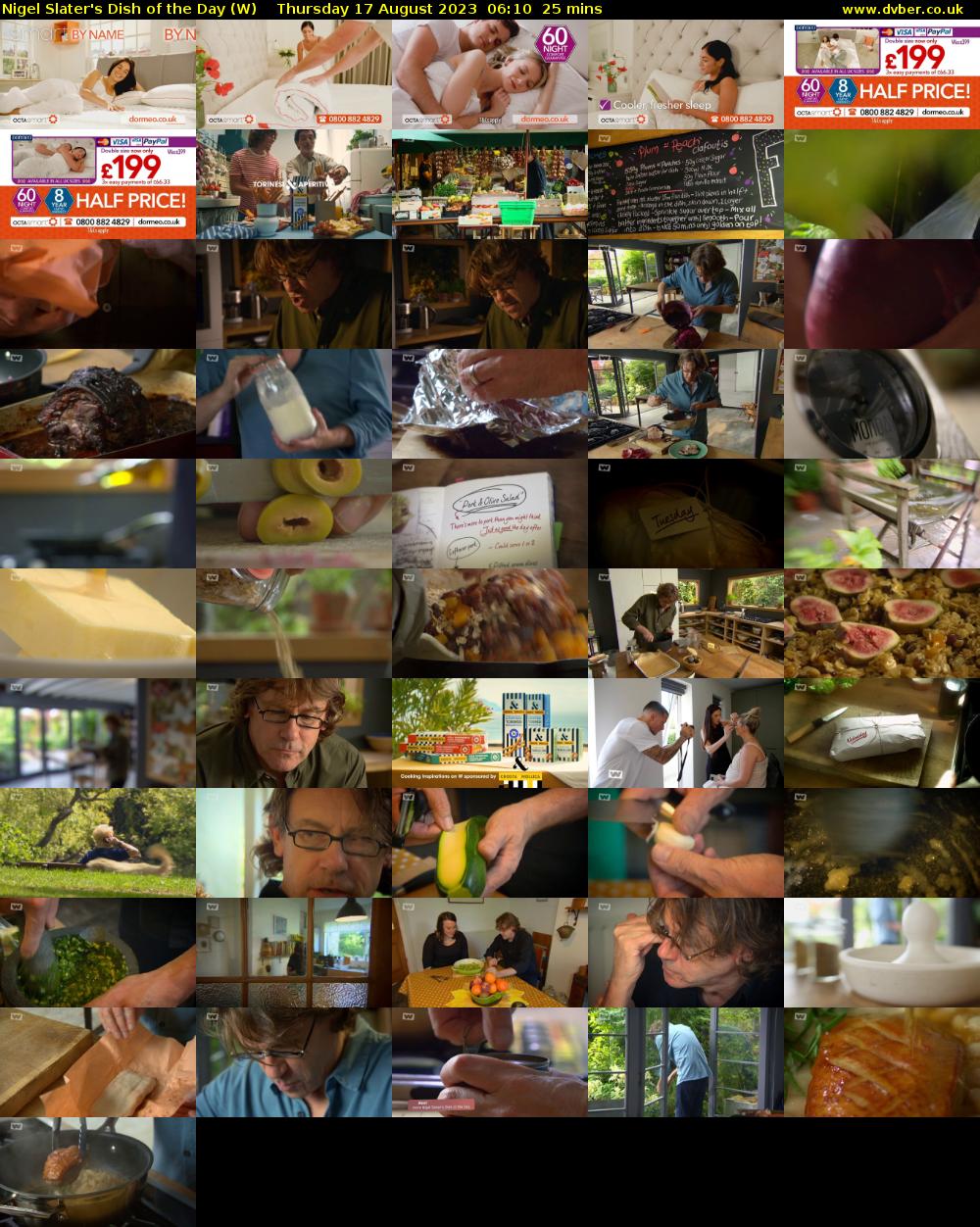 Nigel Slater's Dish of the Day (W) Thursday 17 August 2023 06:10 - 06:35