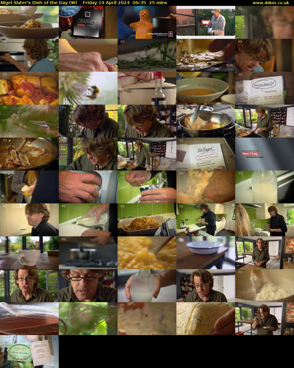 Nigel Slater's Dish of the Day (W) Friday 19 April 2024 06:35 - 07:00