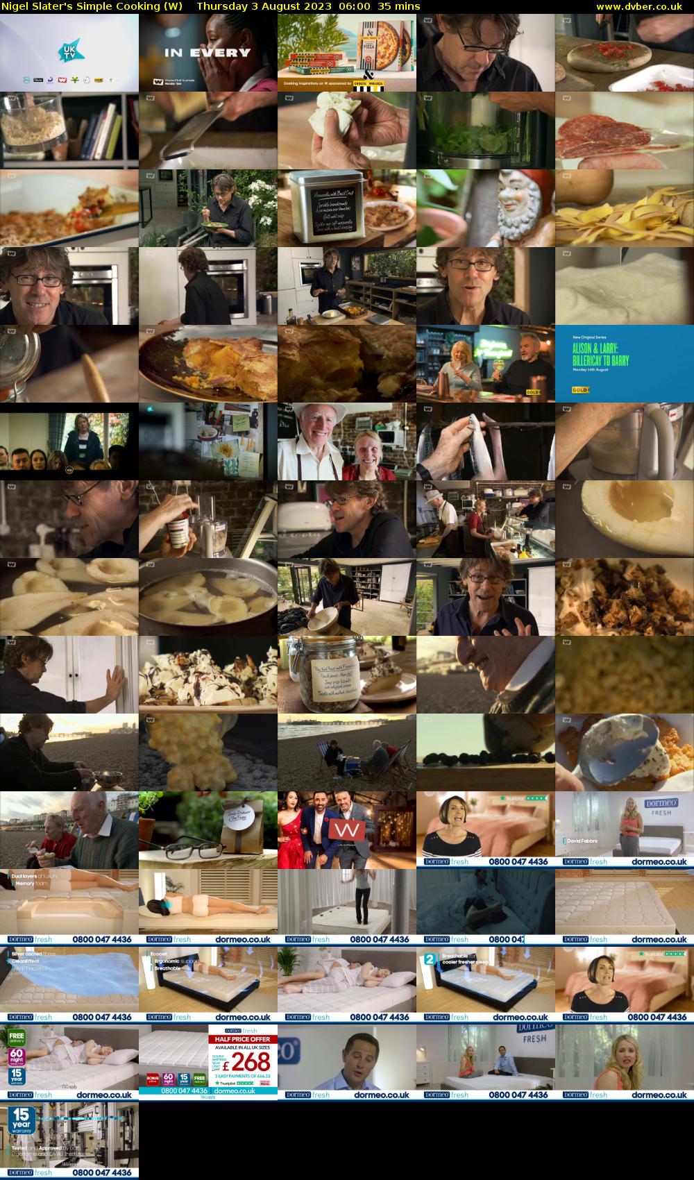 Nigel Slater's Simple Cooking (W) Thursday 3 August 2023 06:00 - 06:35