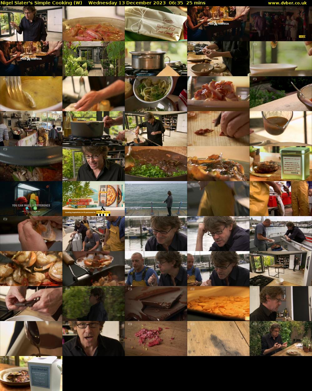 Nigel Slater's Simple Cooking (W) Wednesday 13 December 2023 06:35 - 07:00