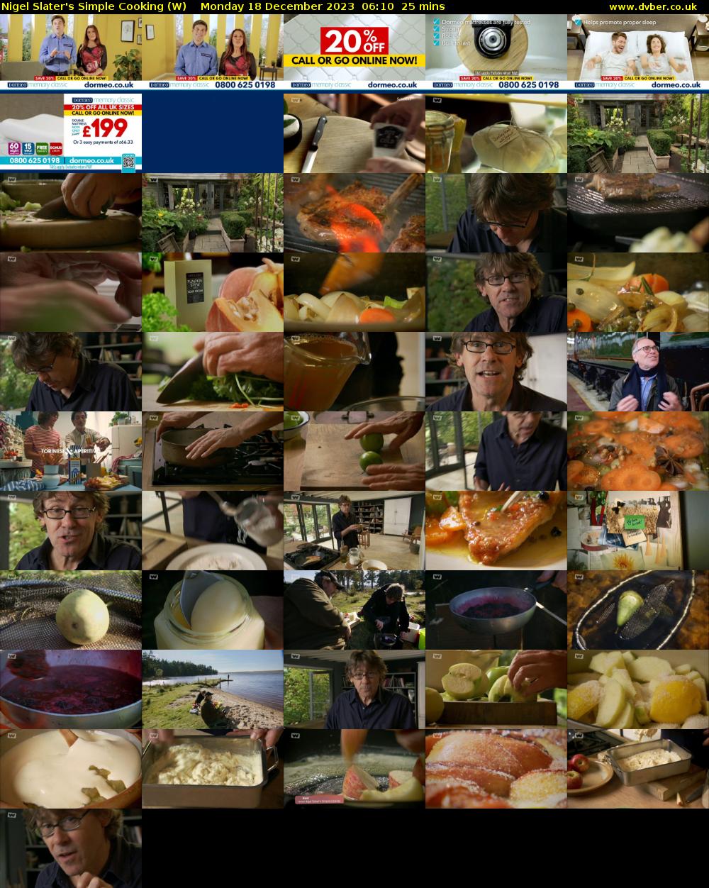 Nigel Slater's Simple Cooking (W) Monday 18 December 2023 06:10 - 06:35