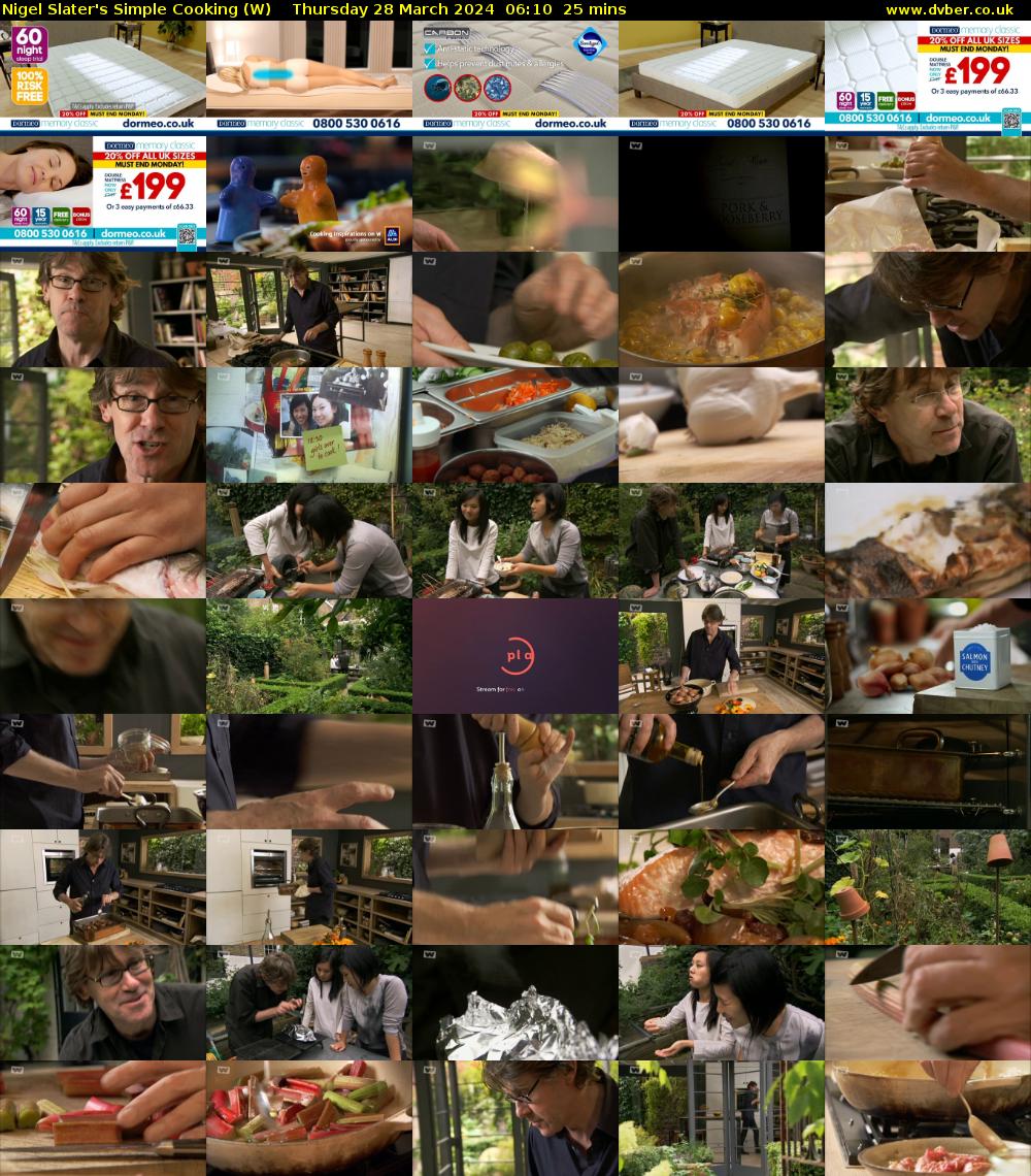 Nigel Slater's Simple Cooking (W) Thursday 28 March 2024 06:10 - 06:35