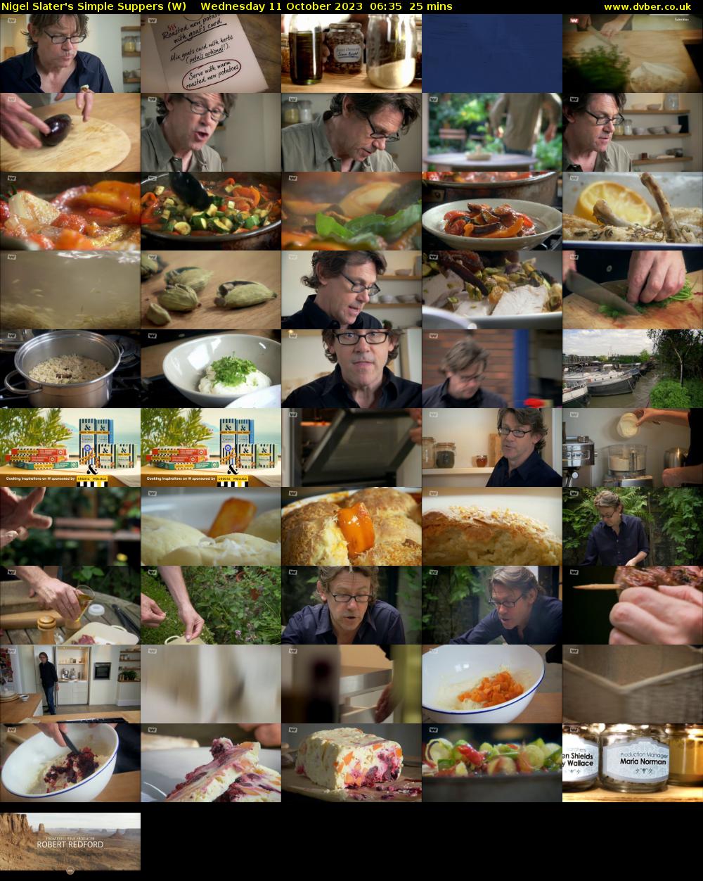 Nigel Slater's Simple Suppers (W) Wednesday 11 October 2023 06:35 - 07:00