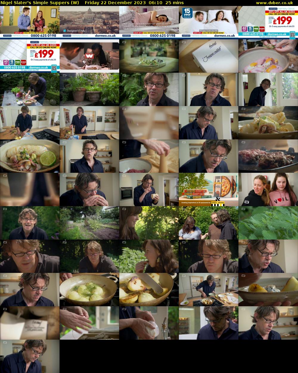 Nigel Slater's Simple Suppers (W) Friday 22 December 2023 06:10 - 06:35
