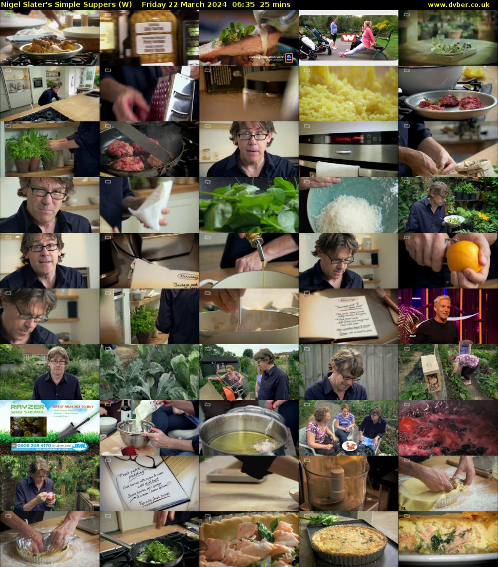 Nigel Slater's Simple Suppers (W) Friday 22 March 2024 06:35 - 07:00