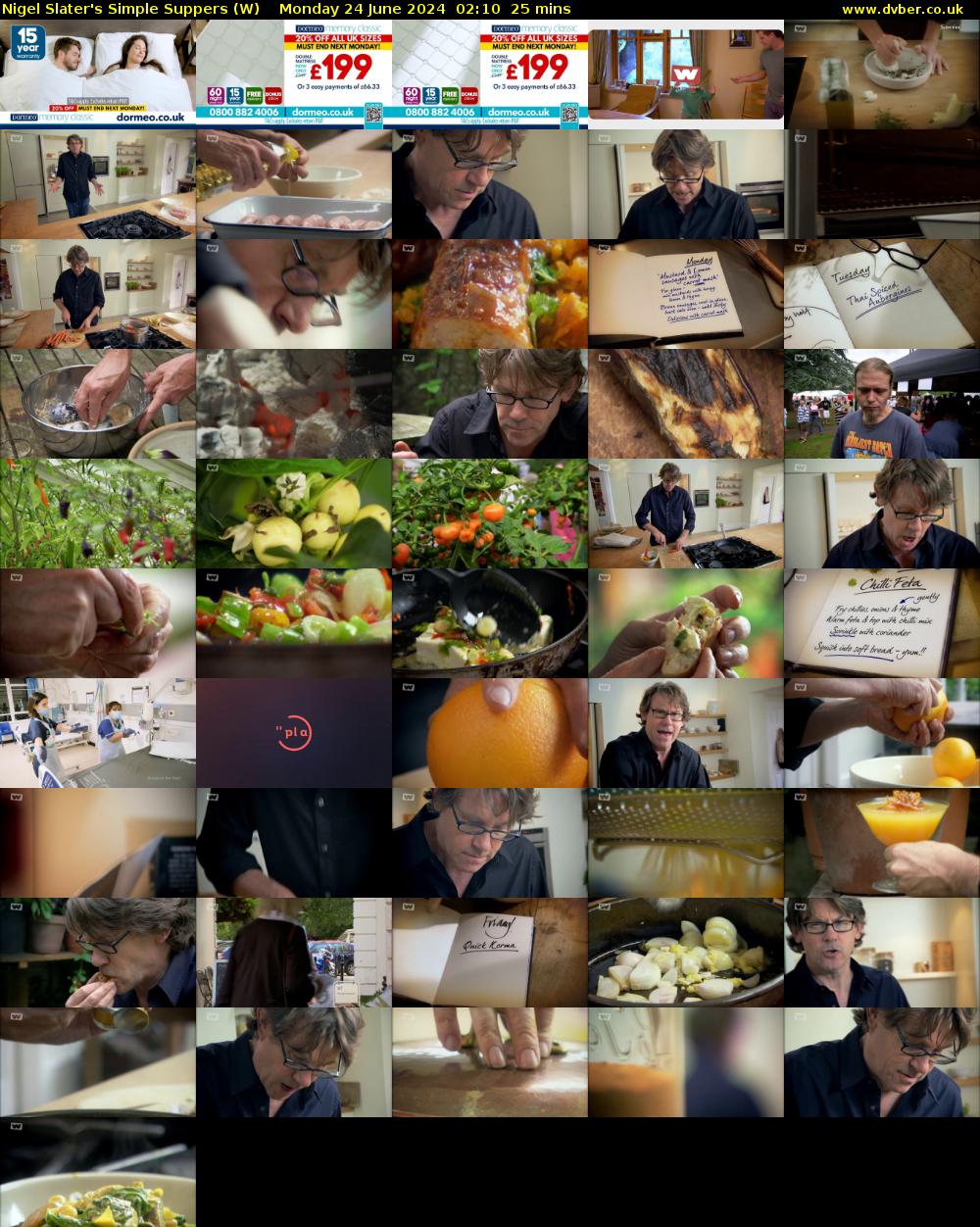 Nigel Slater's Simple Suppers (W) Monday 24 June 2024 02:10 - 02:35