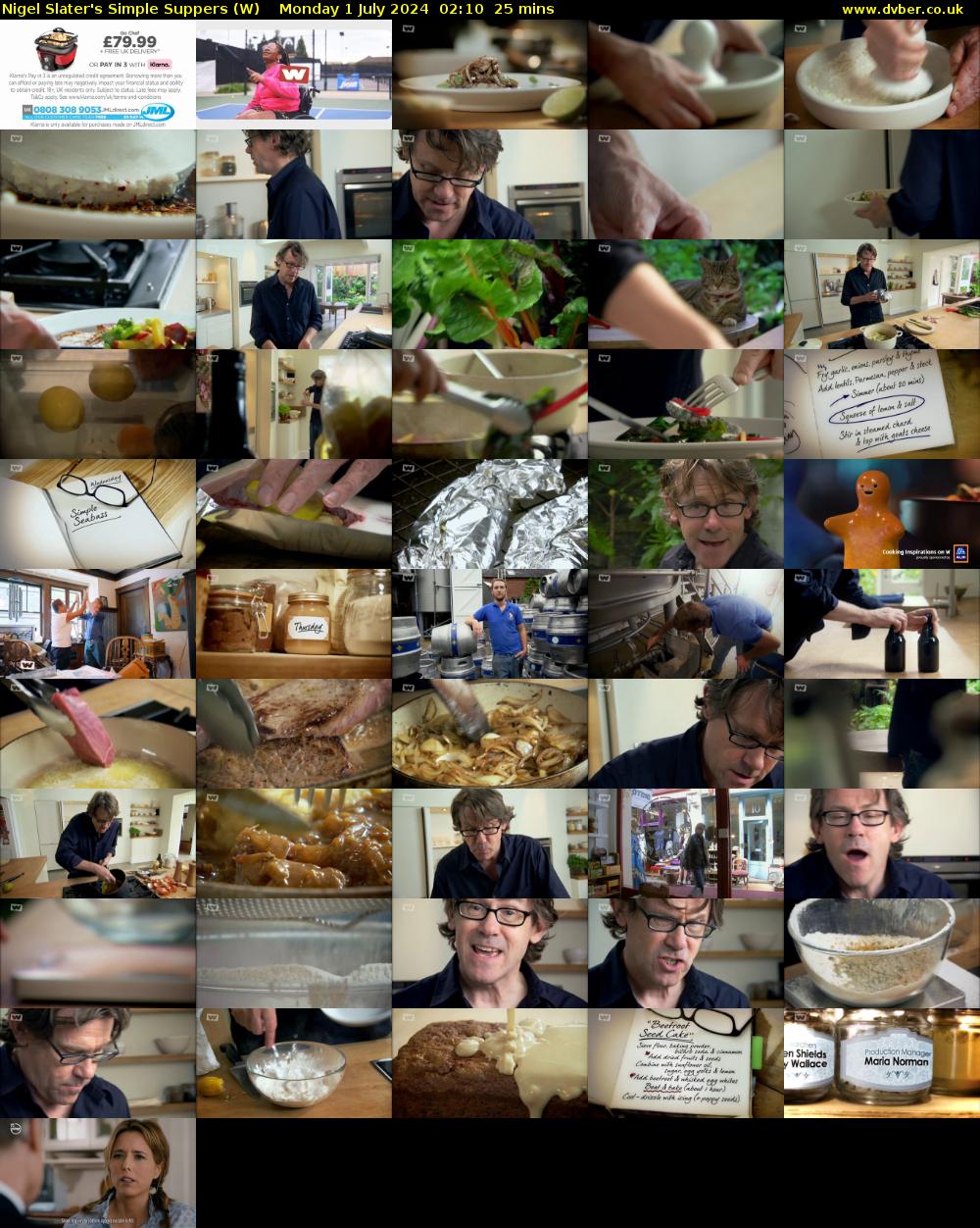 Nigel Slater's Simple Suppers (W) Monday 1 July 2024 02:10 - 02:35