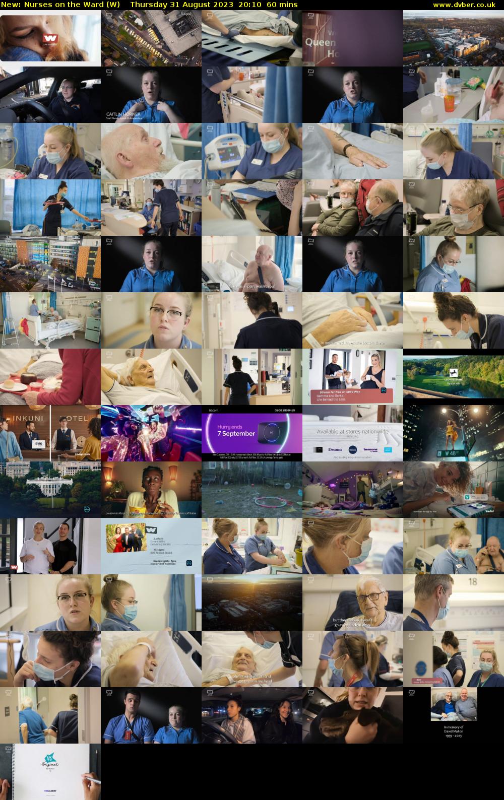 Nurses on the Ward (W) Thursday 31 August 2023 20:10 - 21:10
