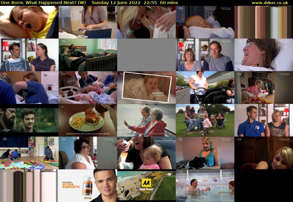 One Born: What Happened Next? (W) Sunday 12 June 2022 22:55 - 23:55