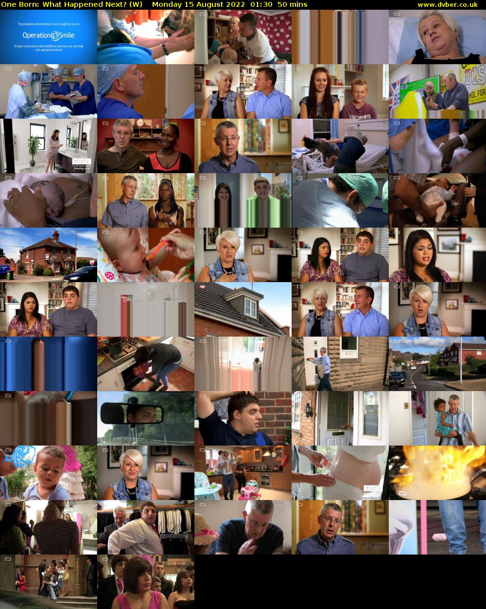 One Born: What Happened Next? (W) Monday 15 August 2022 01:30 - 02:20