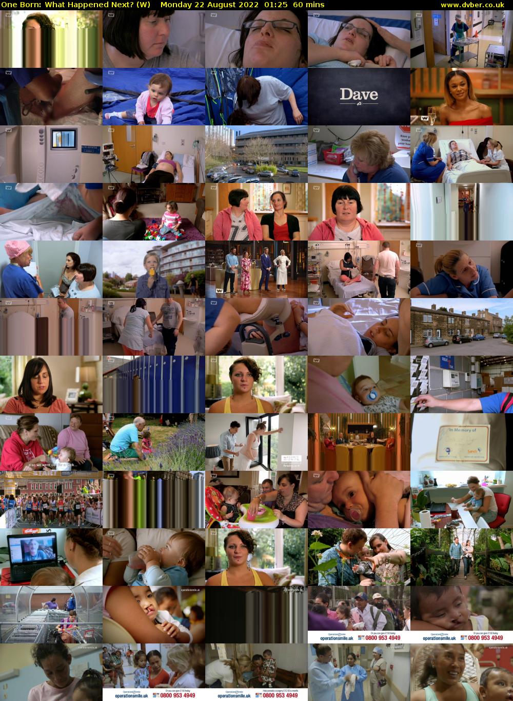 One Born: What Happened Next? (W) Monday 22 August 2022 01:25 - 02:25