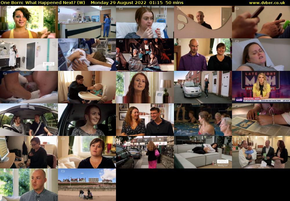 One Born: What Happened Next? (W) Monday 29 August 2022 01:15 - 02:05