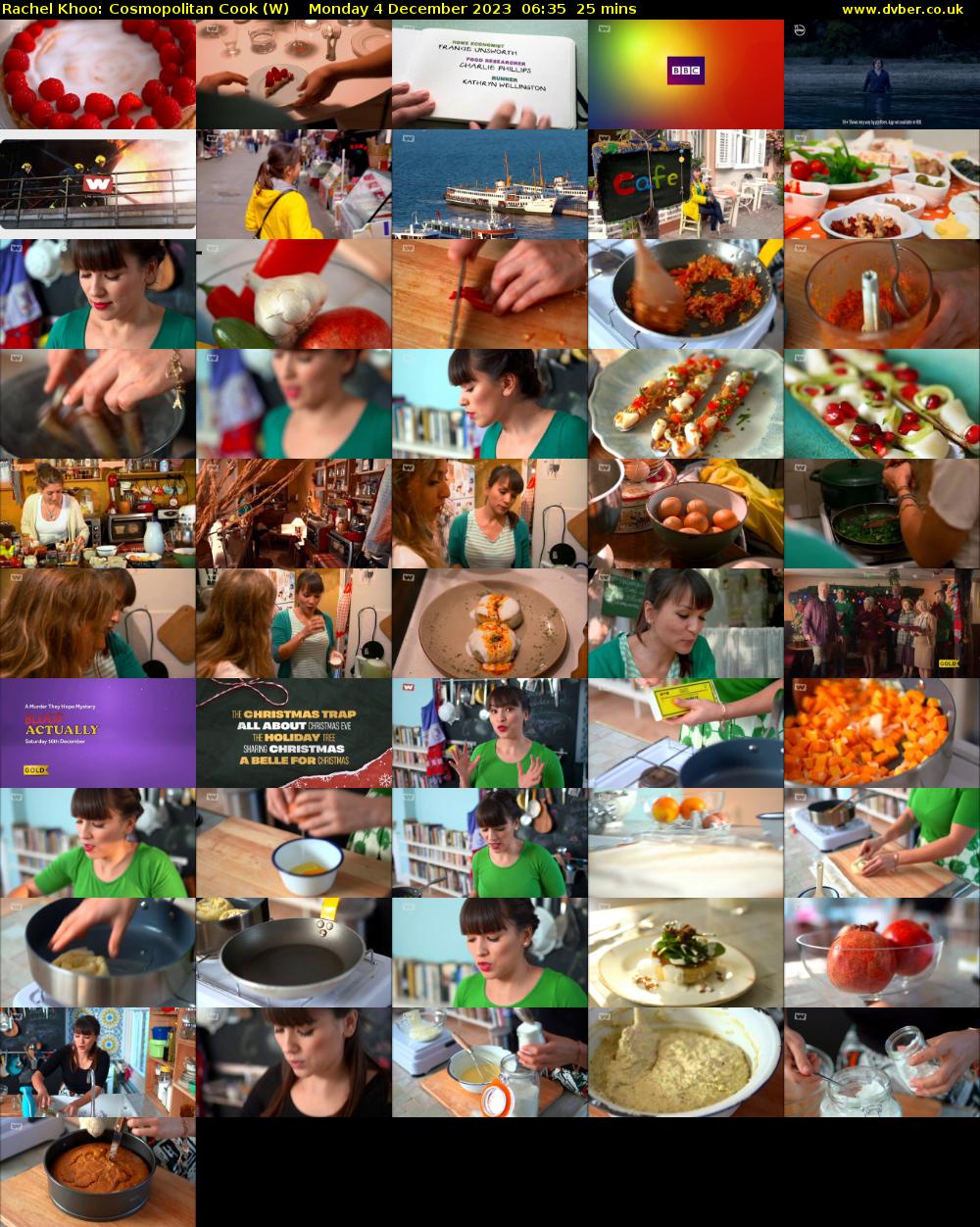 Rachel Khoo: Cosmopolitan Cook (W) Monday 4 December 2023 06:35 - 07:00