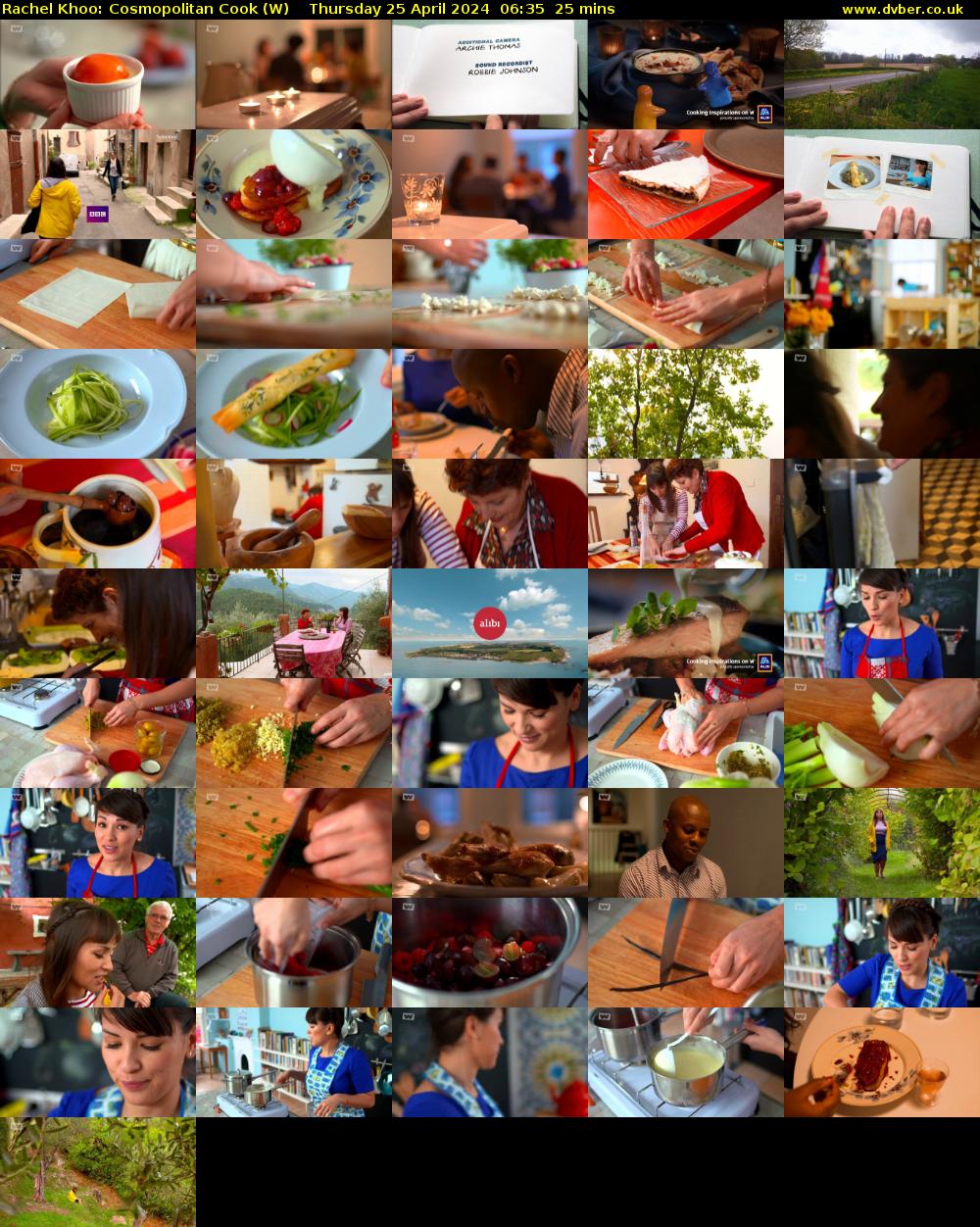 Rachel Khoo: Cosmopolitan Cook (W) Thursday 25 April 2024 06:35 - 07:00
