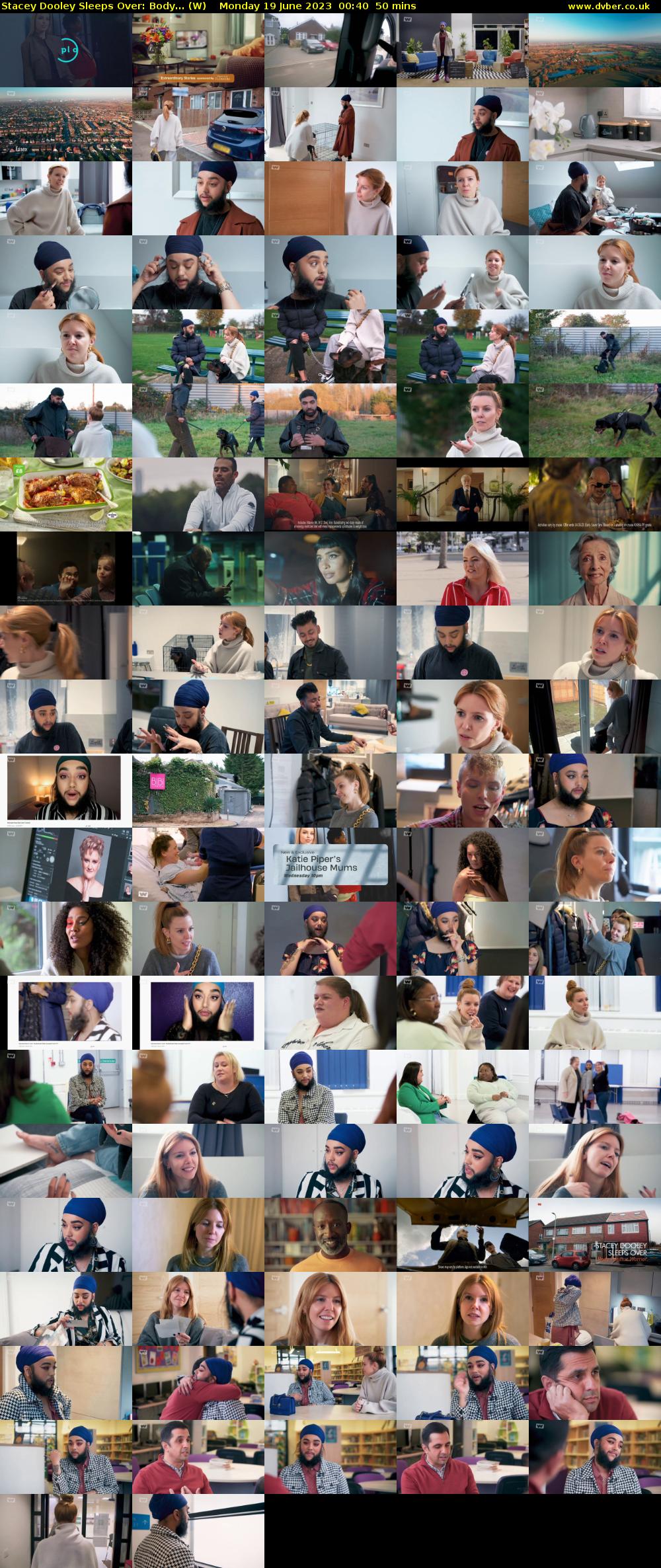 Stacey Dooley Sleeps Over: Body... (W) Monday 19 June 2023 00:40 - 01:30