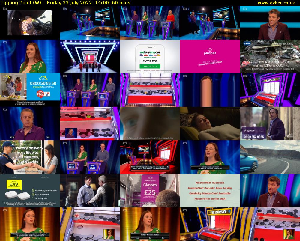 Tipping Point (W) Friday 22 July 2022 14:00 - 15:00