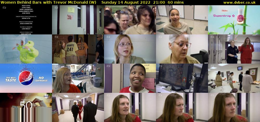 Women Behind Bars with Trevor McDonald (W) Sunday 14 August 2022 21:00 - 22:00