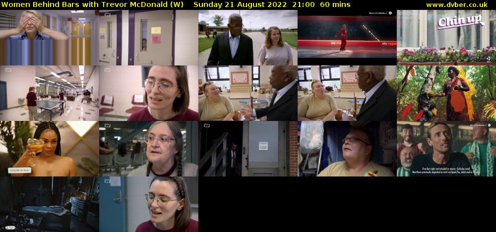 Women Behind Bars with Trevor McDonald (W) Sunday 21 August 2022 21:00 - 22:00