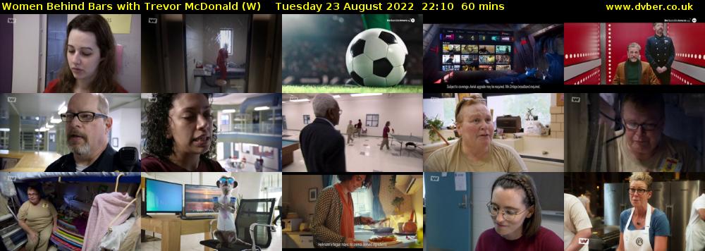 Women Behind Bars with Trevor McDonald (W) Tuesday 23 August 2022 22:10 - 23:10