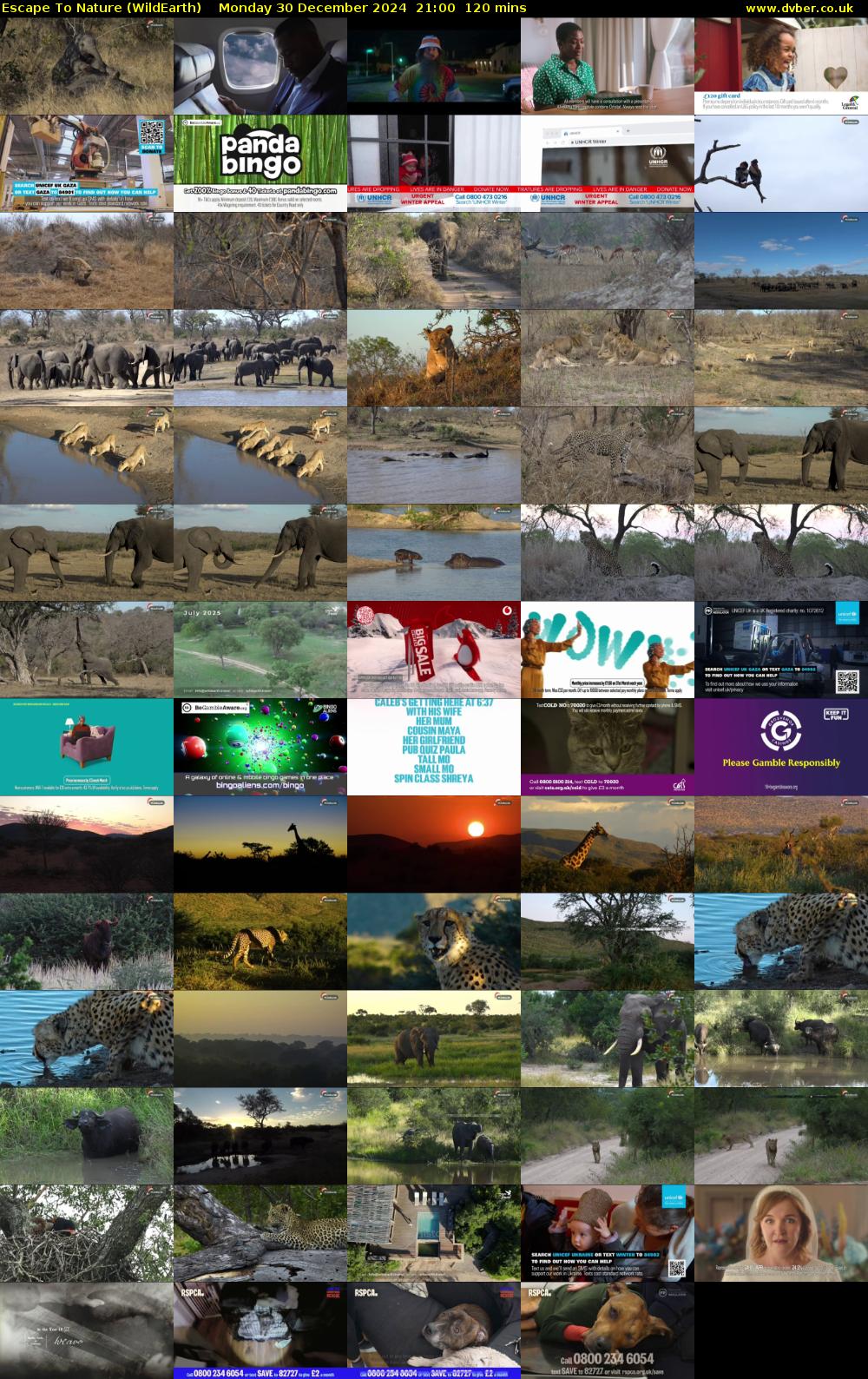 Escape To Nature (WildEarth) Monday 30 December 2024 21:00 - 23:00