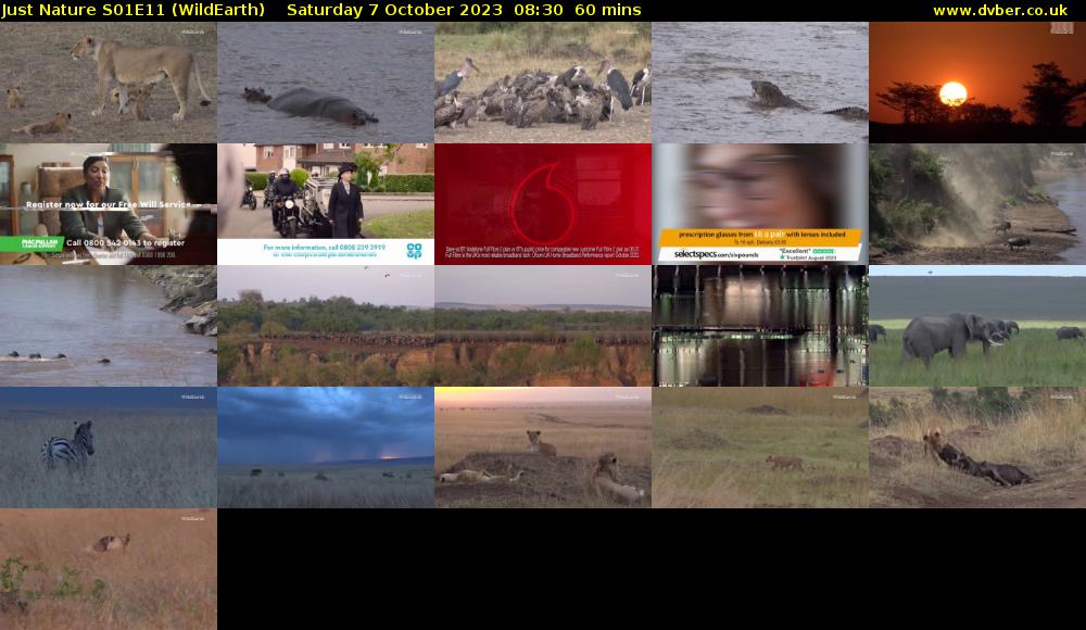 Just Nature S01E11 (WildEarth) Saturday 7 October 2023 08:30 - 09:30