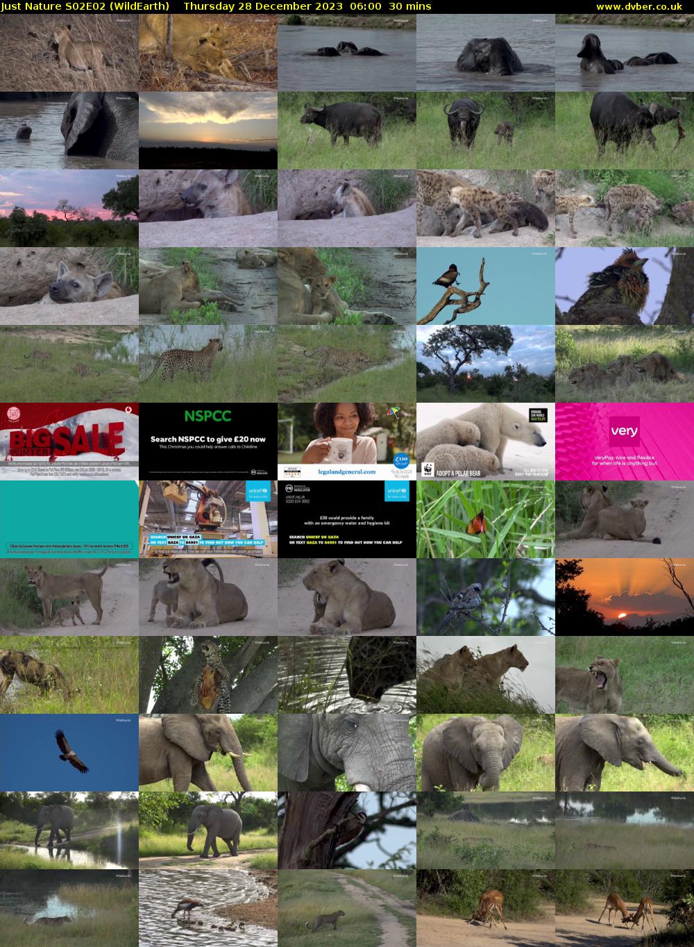 Just Nature S02E02 (WildEarth) Thursday 28 December 2023 06:00 - 06:30