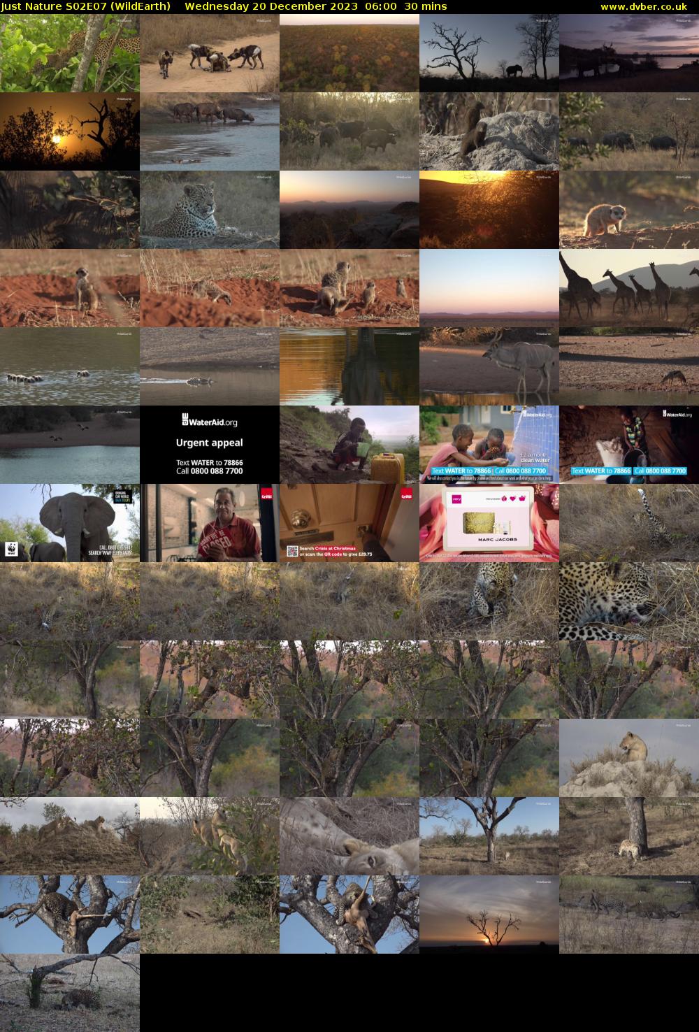Just Nature S02E07 (WildEarth) Wednesday 20 December 2023 06:00 - 06:30