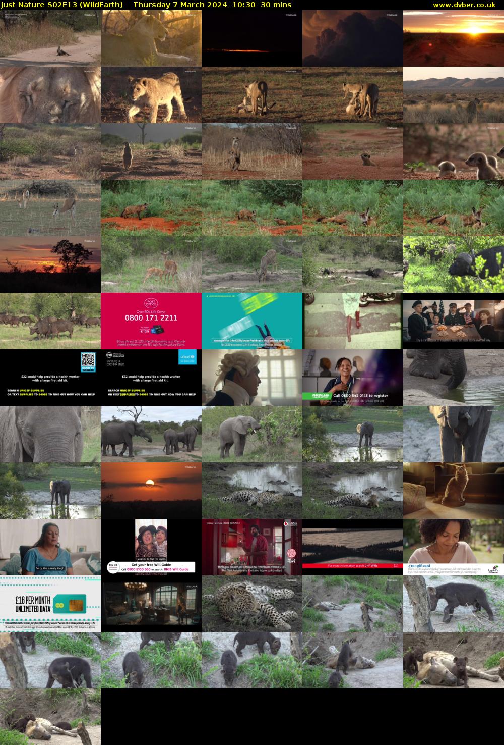 Just Nature S02E13 (WildEarth) Thursday 7 March 2024 10:30 - 11:00