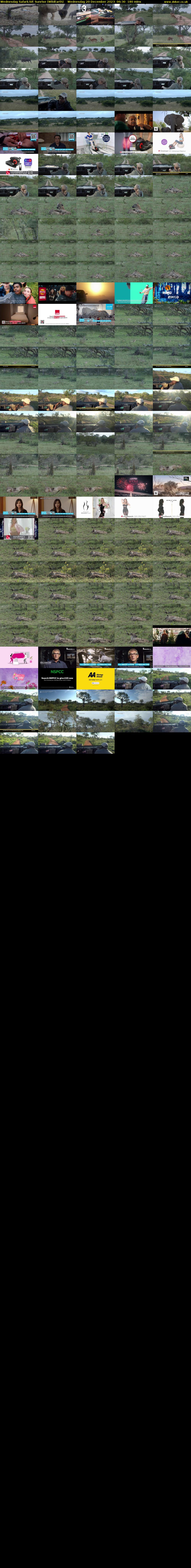 Wednesday SafariLIVE Sunrise (WildEarth) Wednesday 20 December 2023 06:30 - 09:30