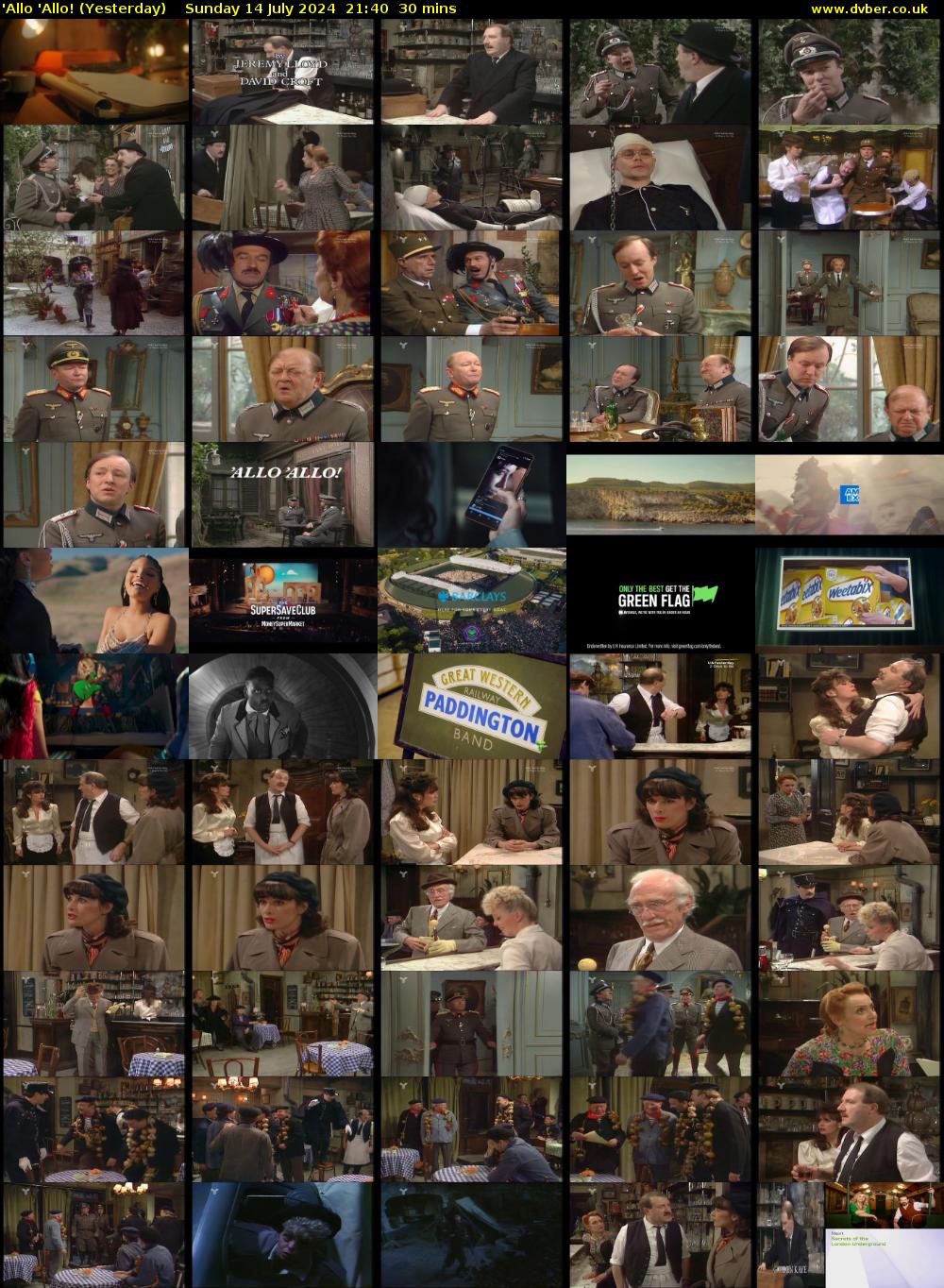 'Allo 'Allo! (Yesterday) Sunday 14 July 2024 21:40 - 22:10