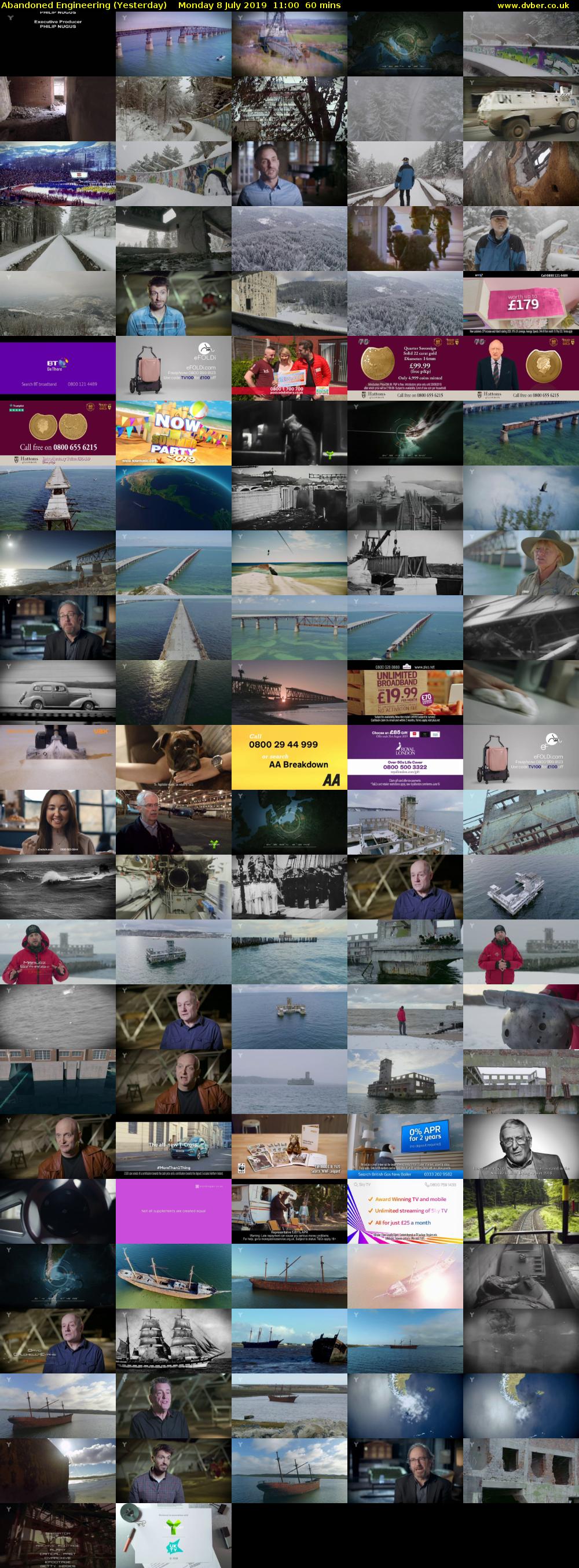 Abandoned Engineering (Yesterday) Monday 8 July 2019 11:00 - 12:00