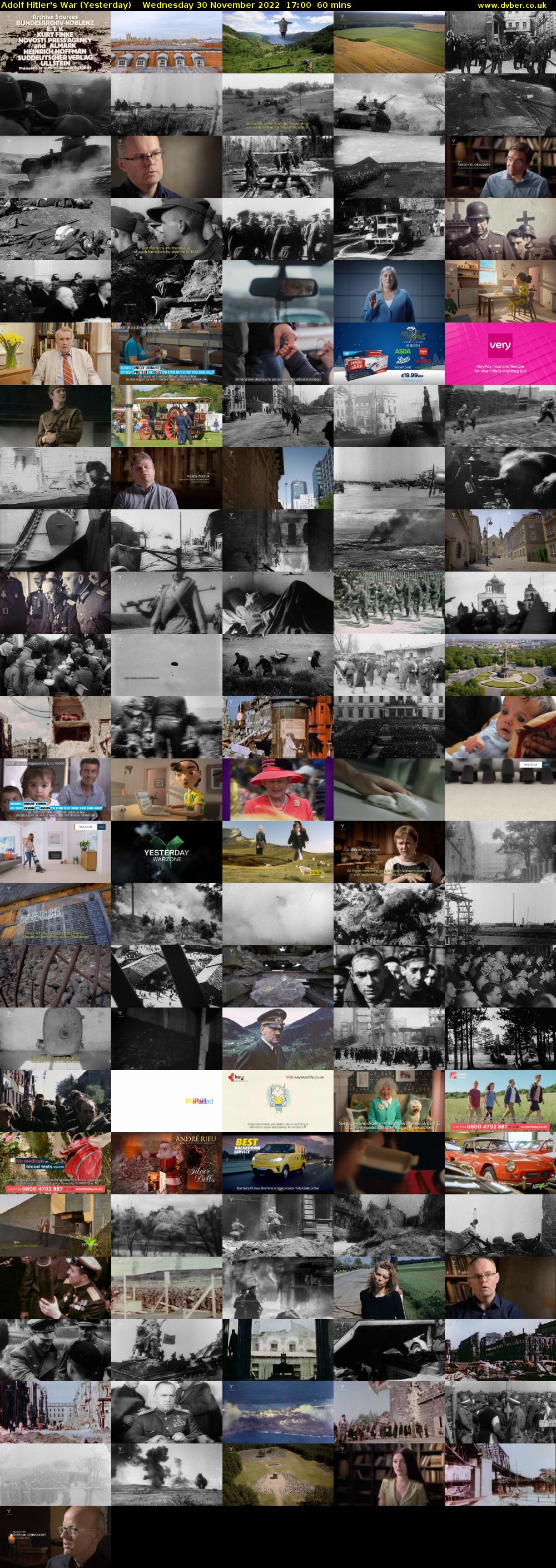 Adolf Hitler's War (Yesterday) Wednesday 30 November 2022 17:00 - 18:00