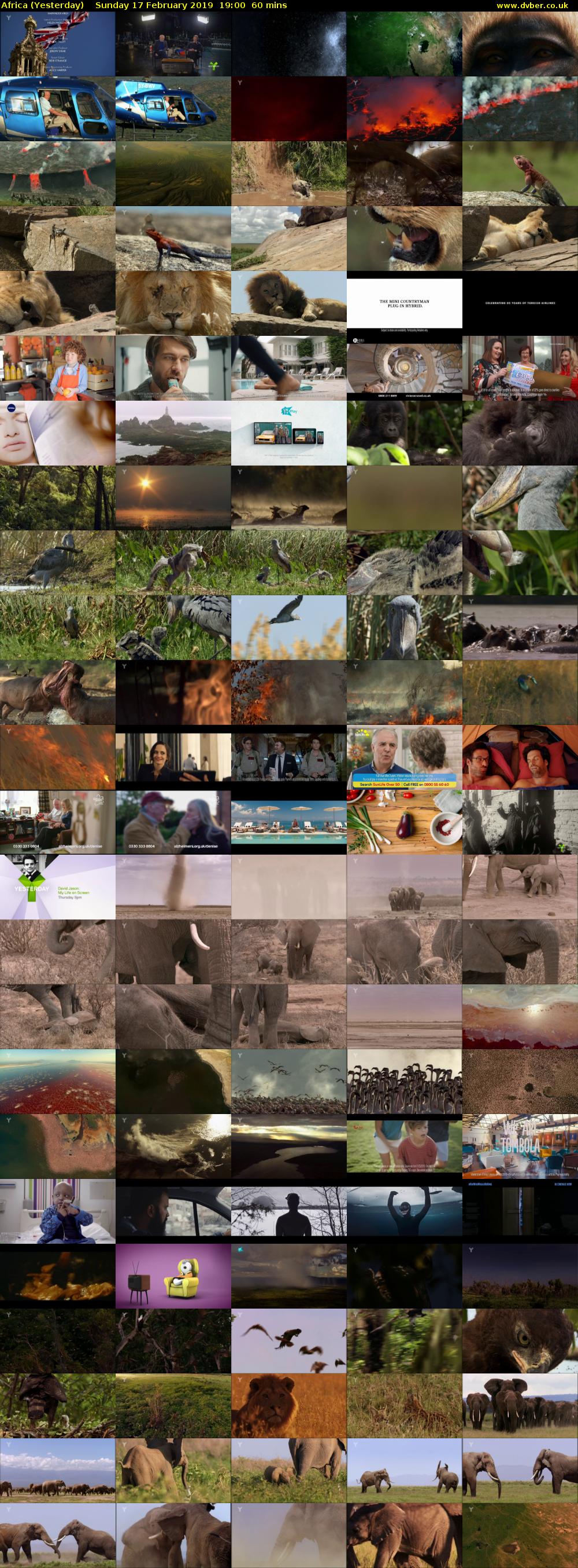 Africa (Yesterday) Sunday 17 February 2019 19:00 - 20:00