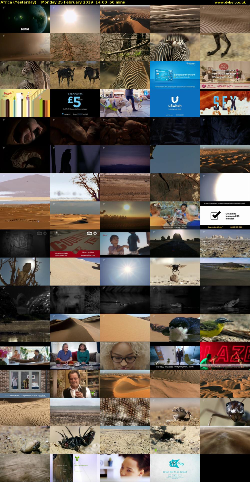 Africa (Yesterday) Monday 25 February 2019 14:00 - 15:00