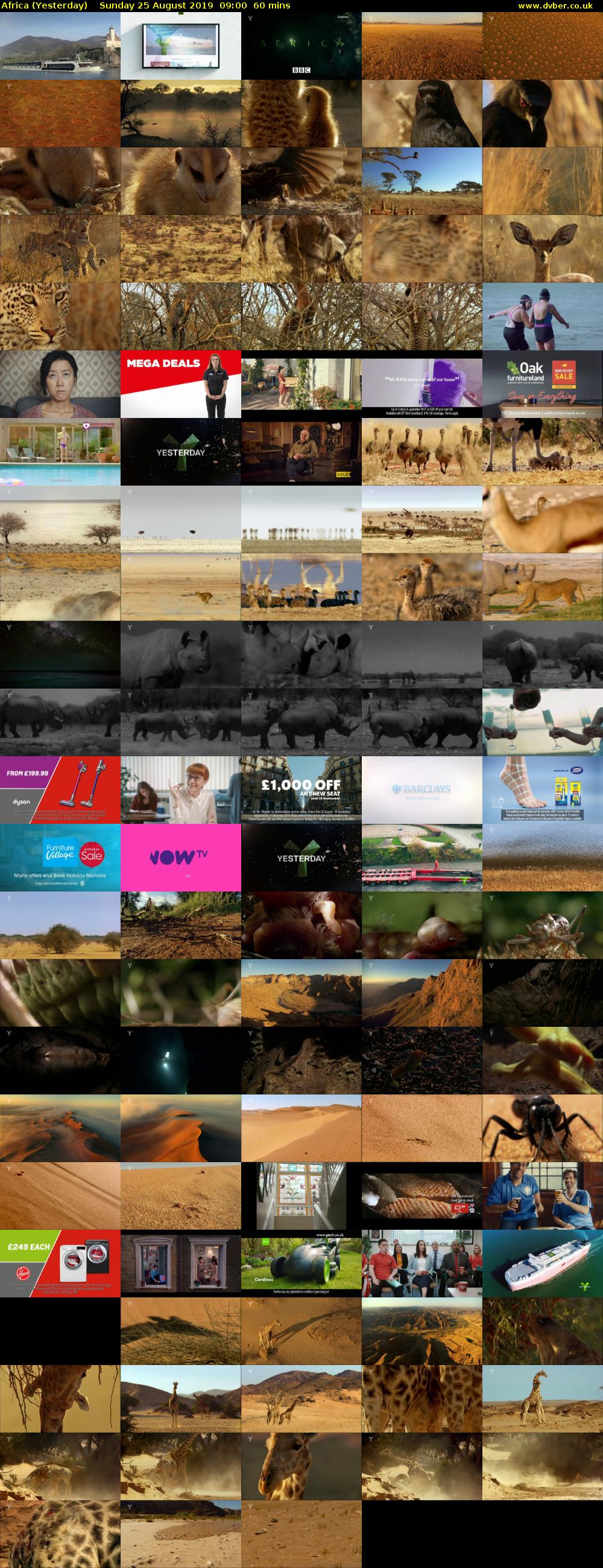 Africa (Yesterday) Sunday 25 August 2019 09:00 - 10:00
