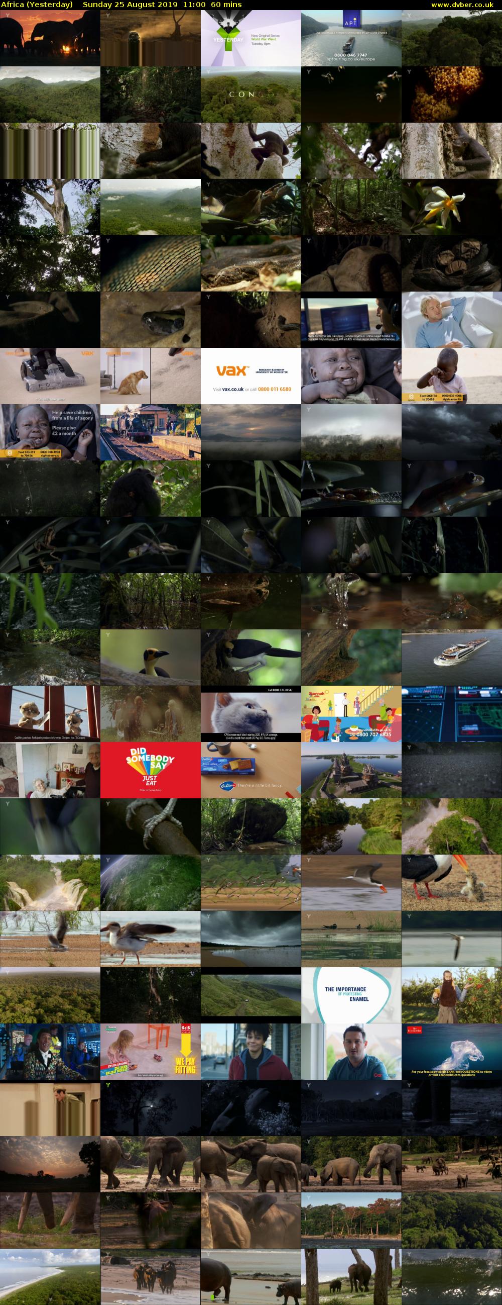 Africa (Yesterday) Sunday 25 August 2019 11:00 - 12:00