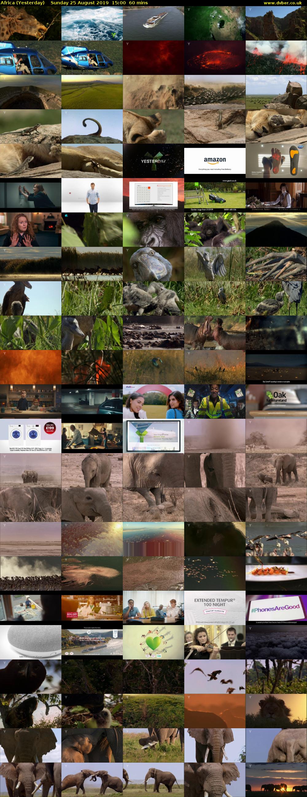 Africa (Yesterday) Sunday 25 August 2019 15:00 - 16:00