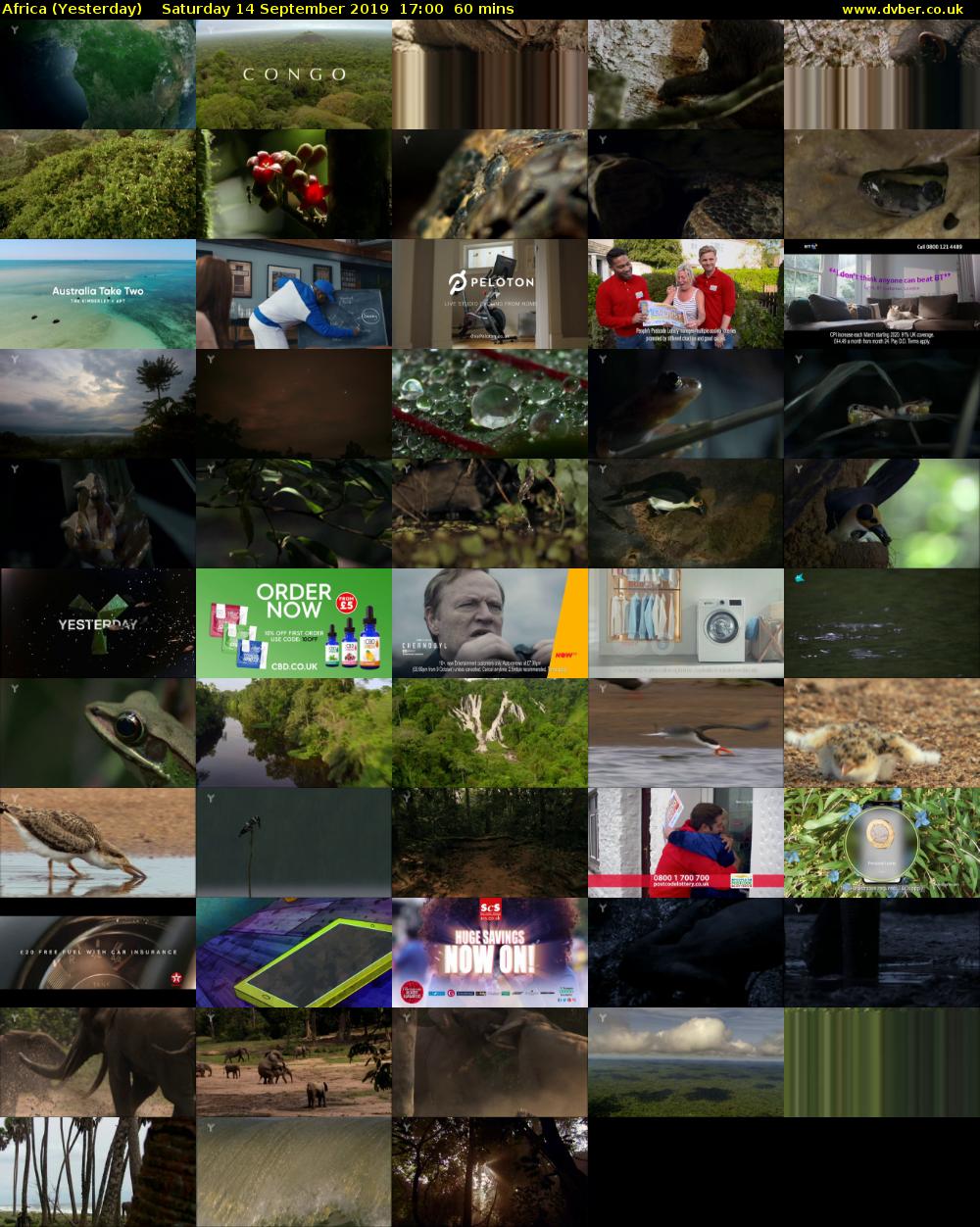 Africa (Yesterday) Saturday 14 September 2019 17:00 - 18:00