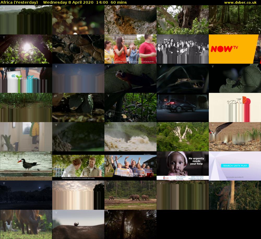 Africa (Yesterday) Wednesday 8 April 2020 14:00 - 15:00