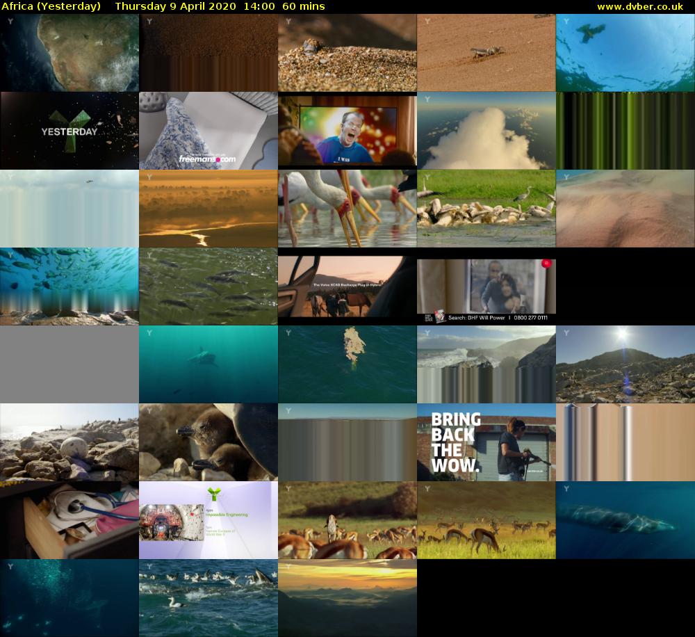 Africa (Yesterday) Thursday 9 April 2020 14:00 - 15:00