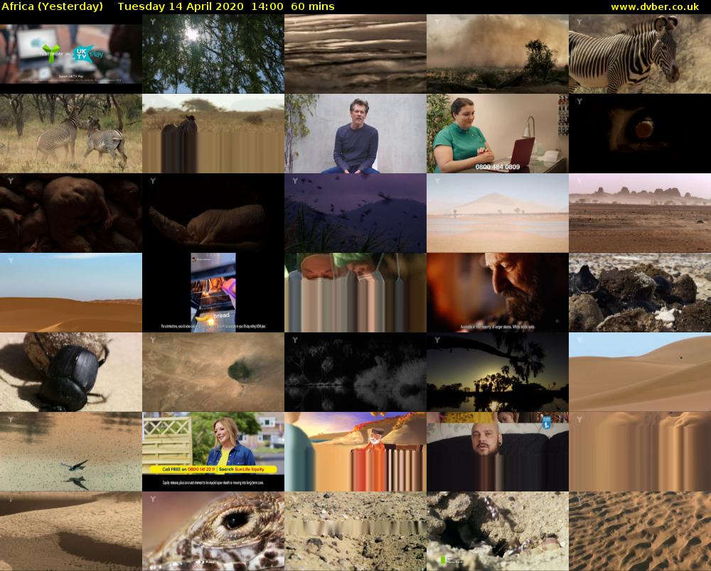 Africa (Yesterday) Tuesday 14 April 2020 14:00 - 15:00