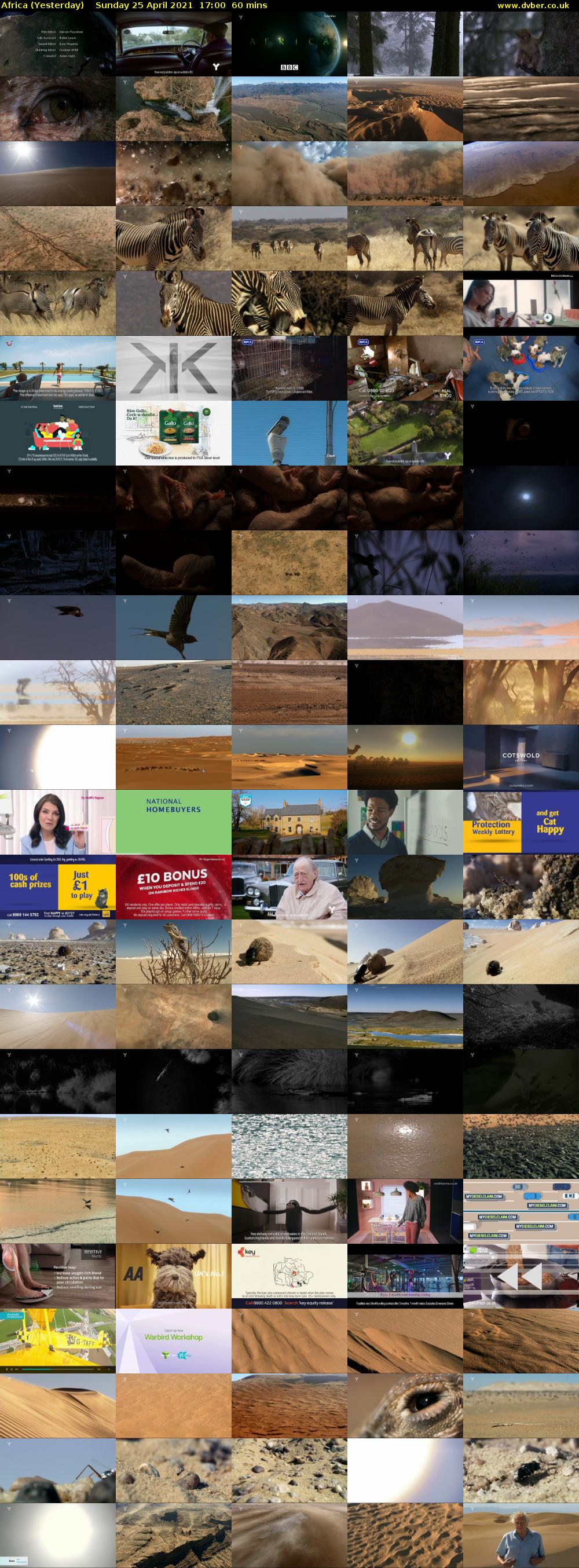 Africa (Yesterday) Sunday 25 April 2021 17:00 - 18:00
