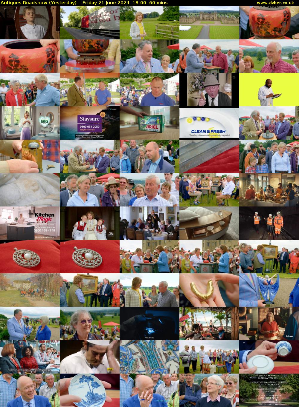Antiques Roadshow (Yesterday) Friday 21 June 2024 18:00 - 19:00