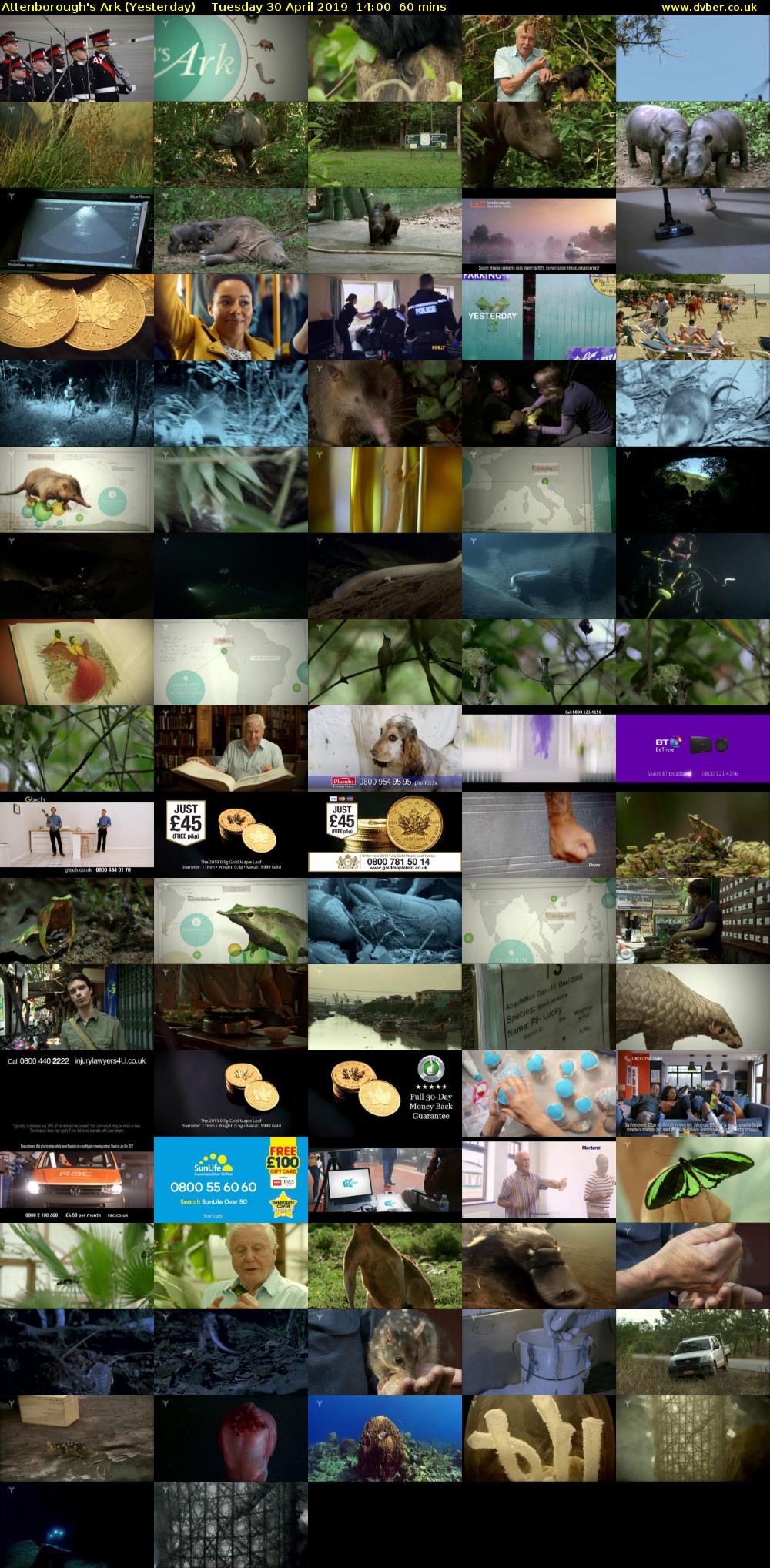 Attenborough's Ark (Yesterday) Tuesday 30 April 2019 14:00 - 15:00