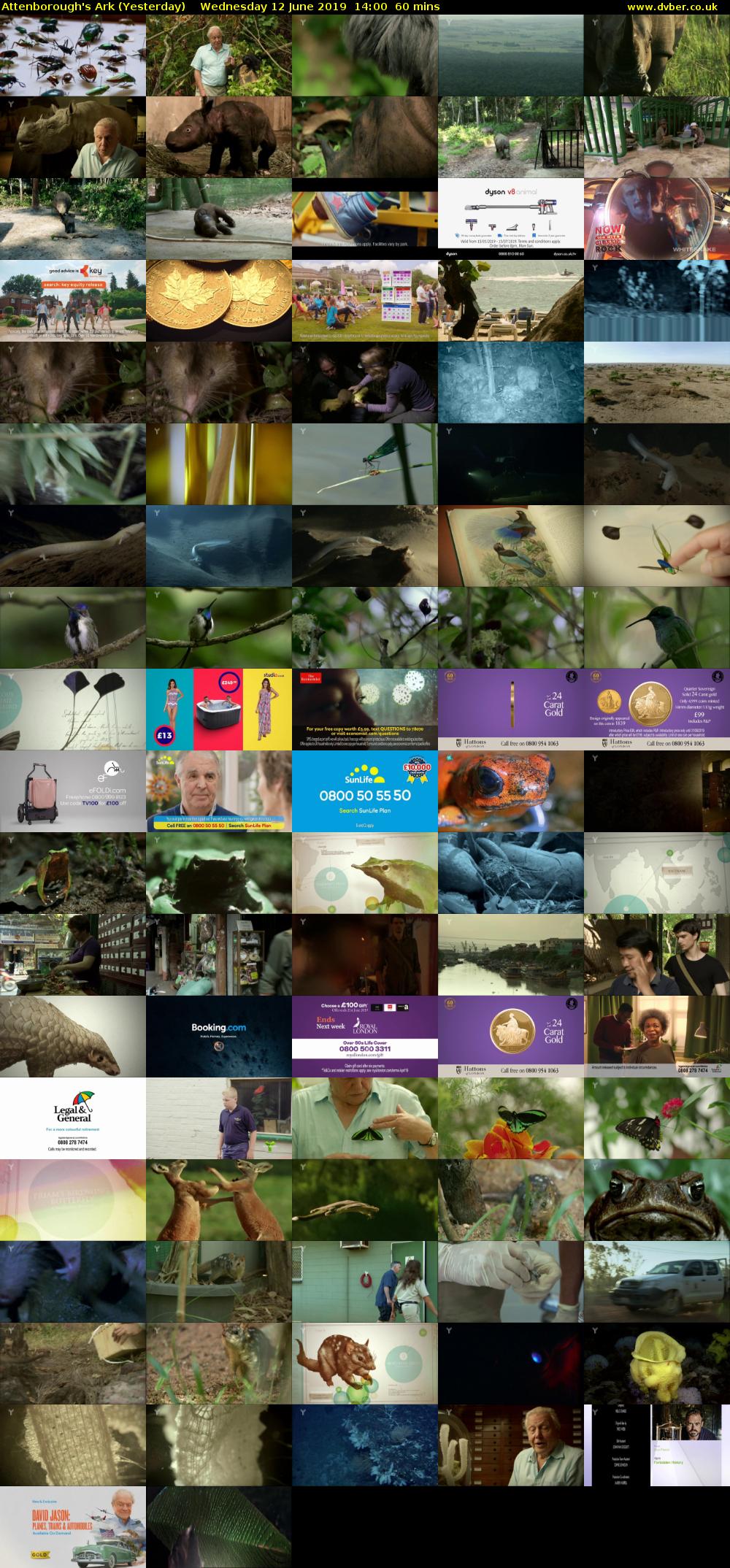 Attenborough's Ark (Yesterday) Wednesday 12 June 2019 14:00 - 15:00