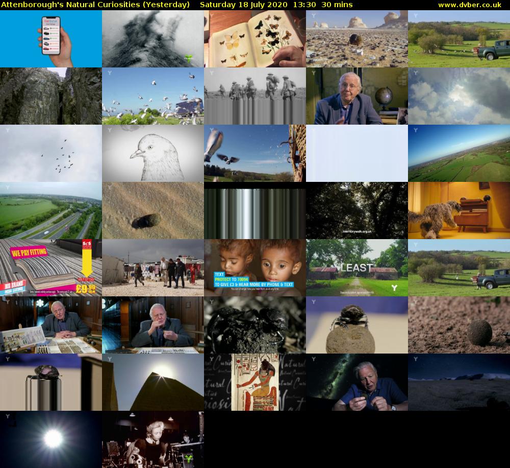 Attenborough's Natural Curiosities (Yesterday) Saturday 18 July 2020 13:30 - 14:00
