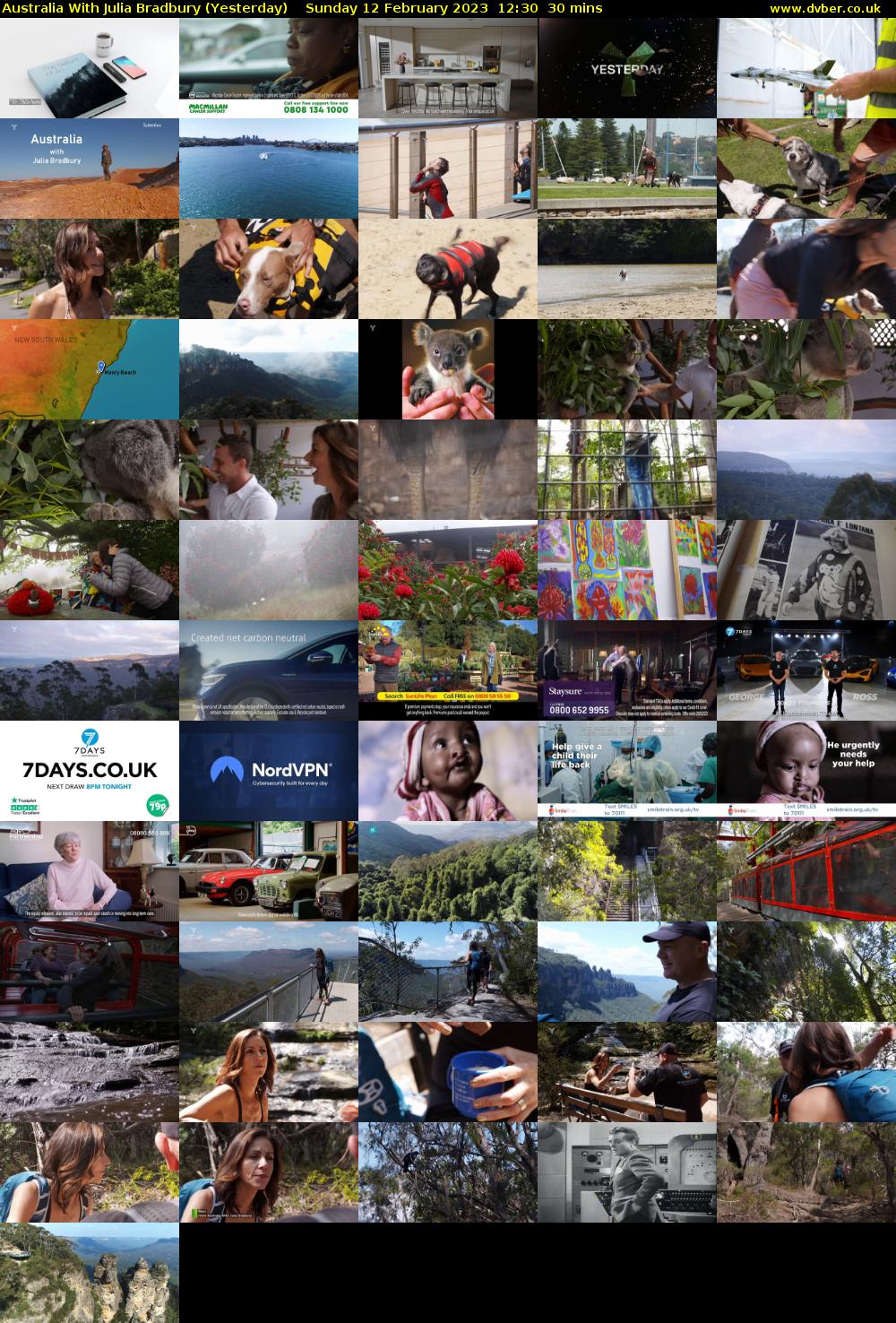 Australia With Julia Bradbury (Yesterday) Sunday 12 February 2023 12:30 - 13:00