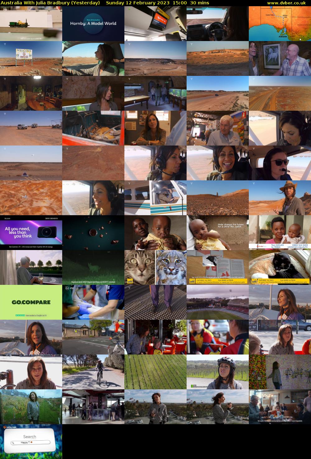 Australia With Julia Bradbury (Yesterday) Sunday 12 February 2023 15:00 - 15:30