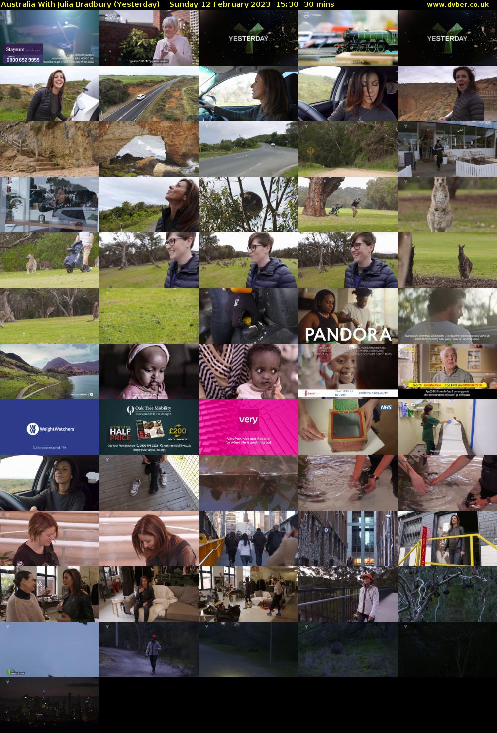 Australia With Julia Bradbury (Yesterday) Sunday 12 February 2023 15:30 - 16:00