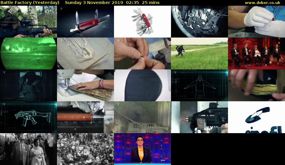 Battle Factory (Yesterday) Sunday 3 November 2019 02:35 - 03:00